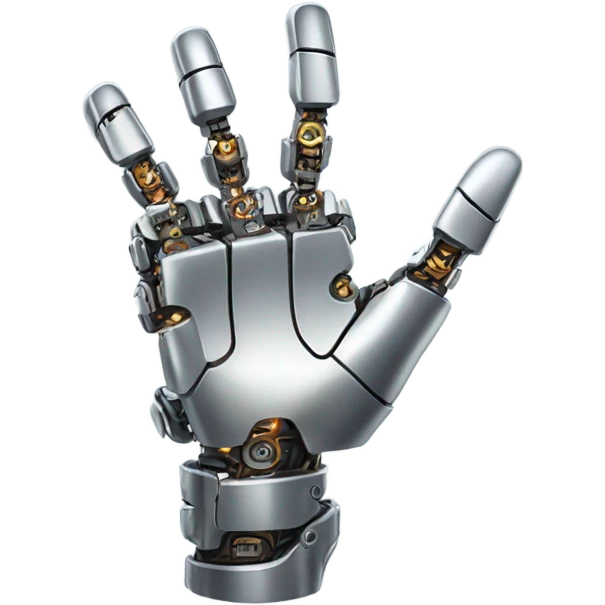 robot hand, finger point emoji