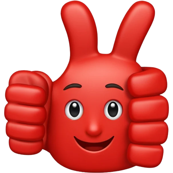 crea un dedo de like en color rojo al centro debe ir la frase caja cusco emoji