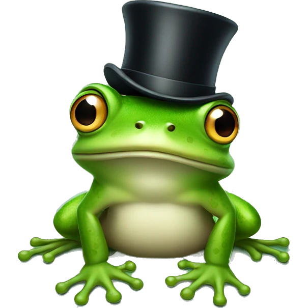 Frog with a top hat  emoji