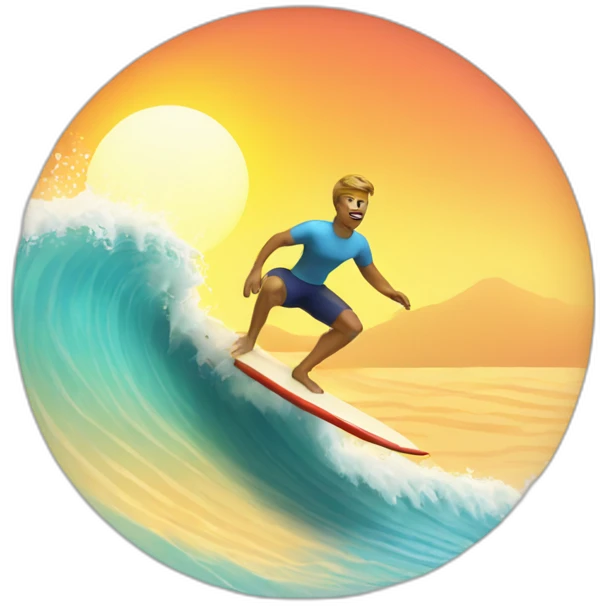 sunrise surfing emoji