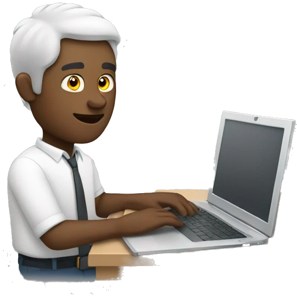 White man Using laptop emoji