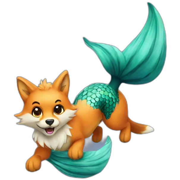 Mermaid fox emoji