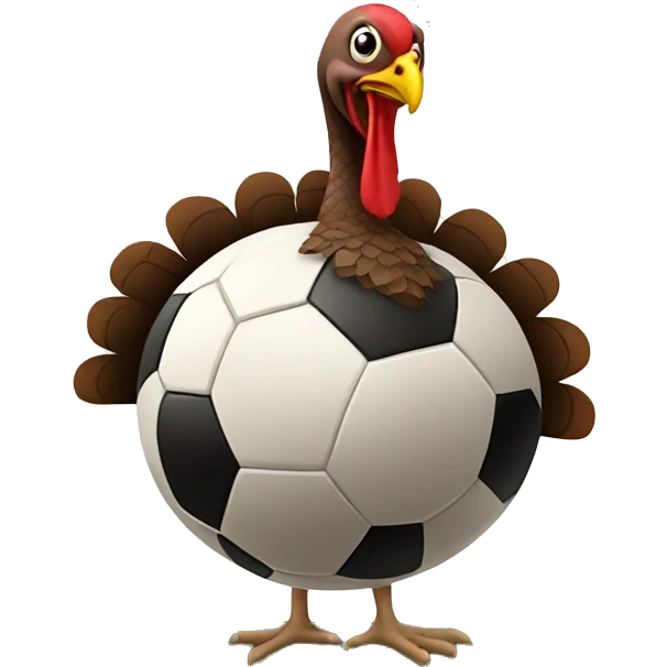 Turkey playing soccer emoji