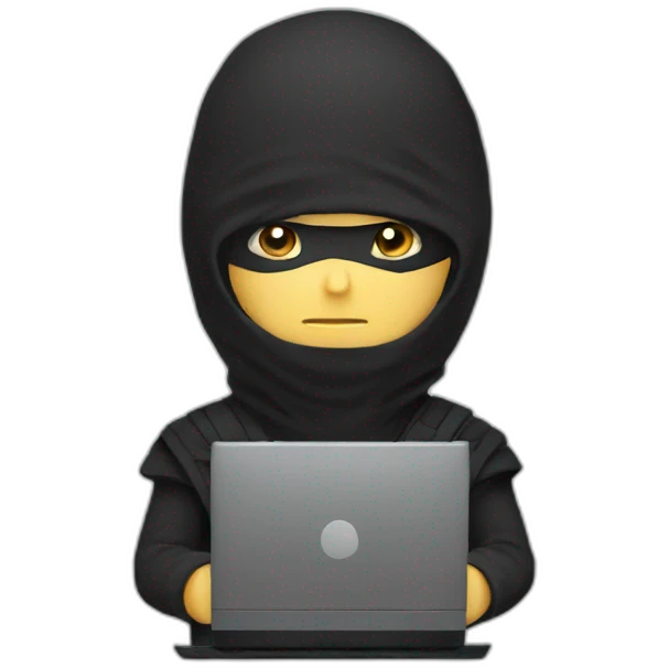 ninja with computer emoji