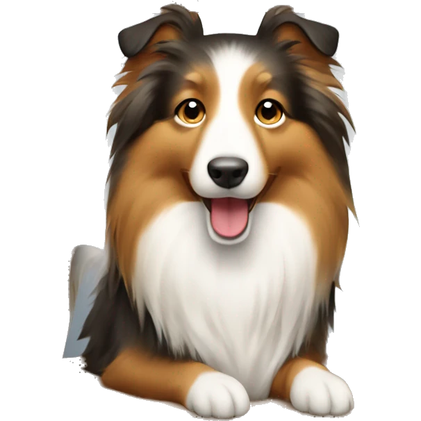 Shetland sheepdog in box emoji
