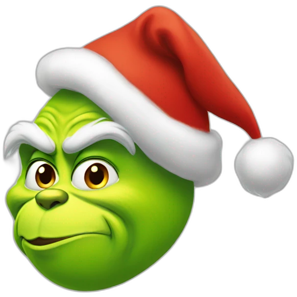 Only Grinch with red santa emoji