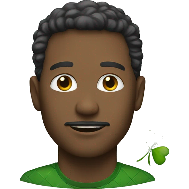 white man with clover emoji