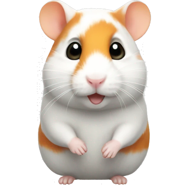 white and orange hamster  emoji