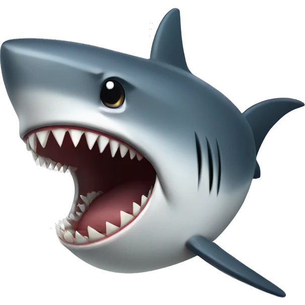 Detail shark with buck teeth emoji