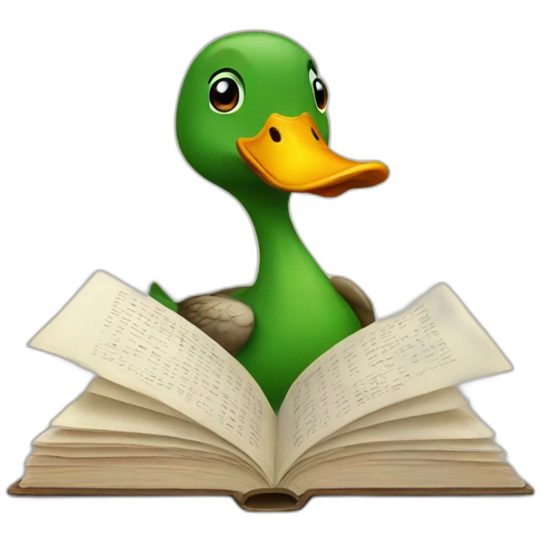 Duck reading emoji