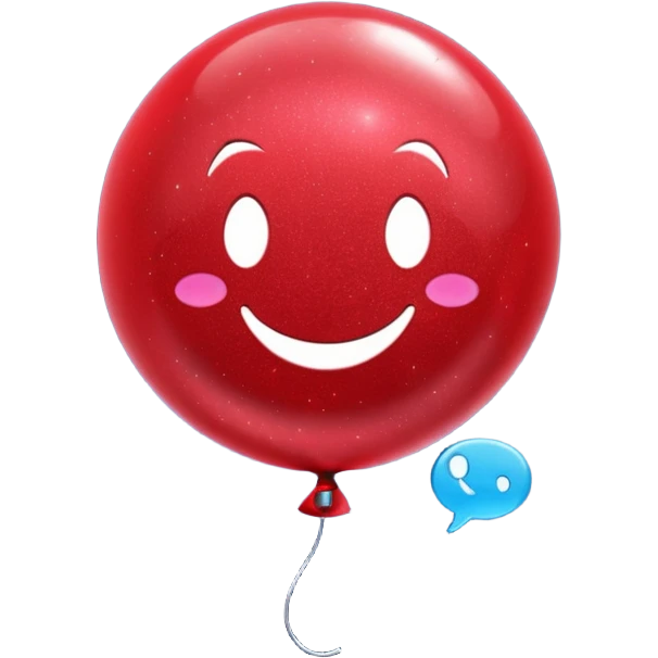 red glitter baloon chat emoji