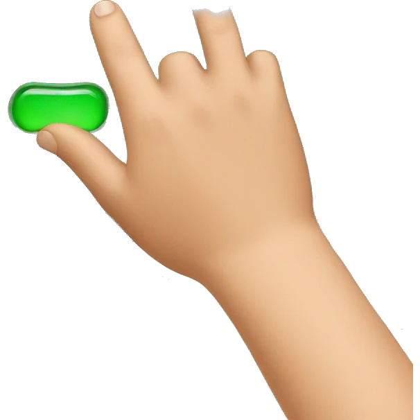Finger pressing a button emoji