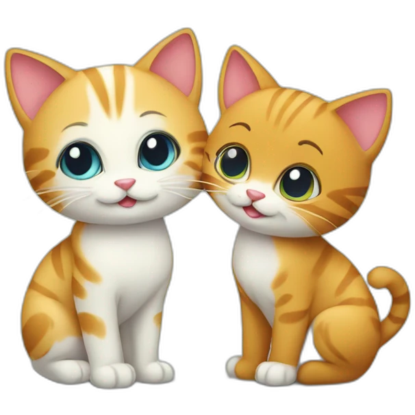 two cats in love emoji