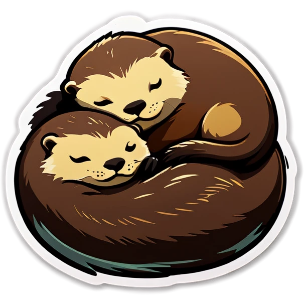 Sleeping otters emoji