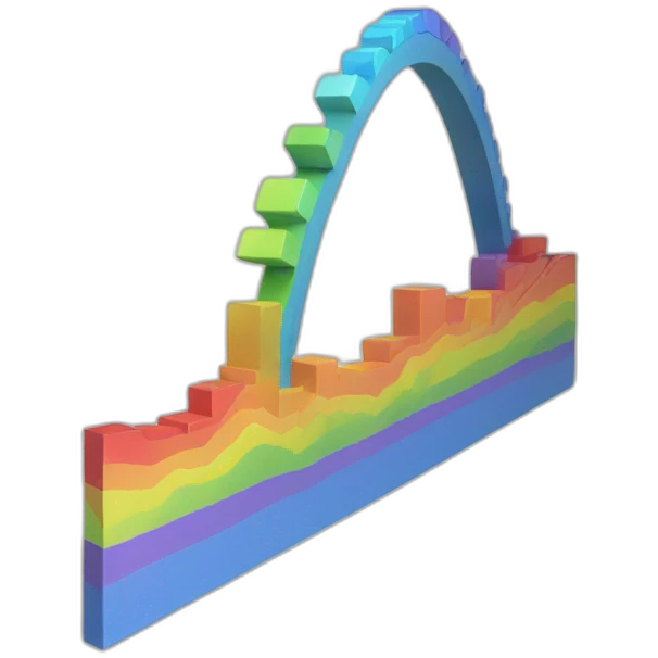 3d rainbow graph emoji