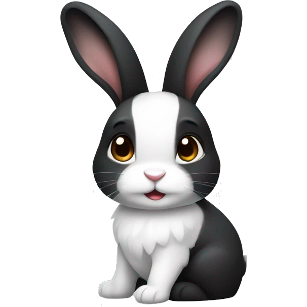 black and white dutch rabbit cute (ios7 style) emoji