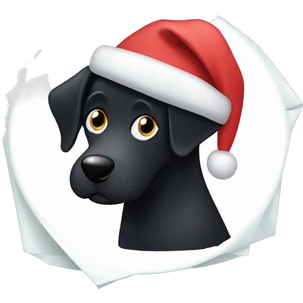 Black dog wrapped up like a Christmas present  emoji