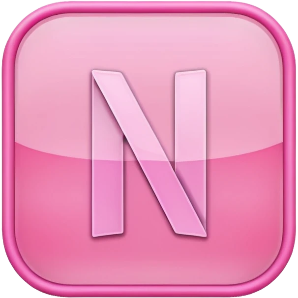 Netflix aesthetic "N" logo in pastel pink emoji