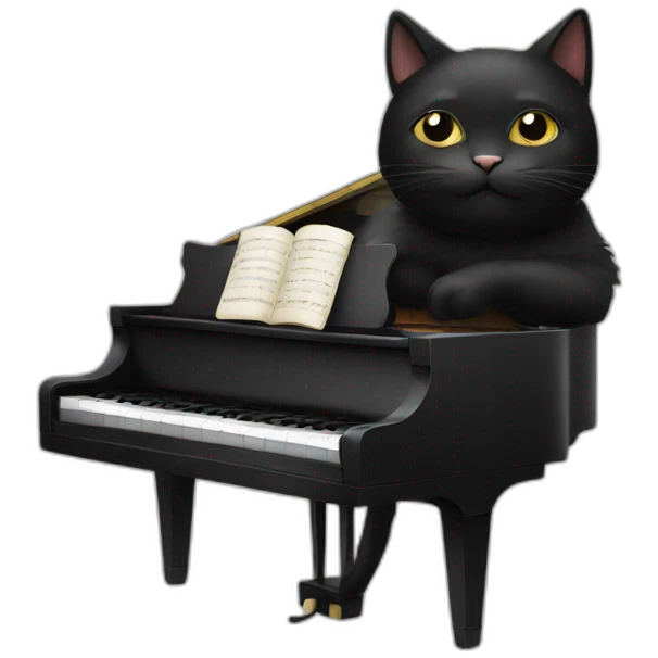 black cat piano emoji