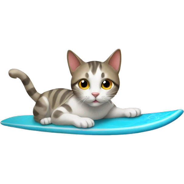 cat on surfboard emoji