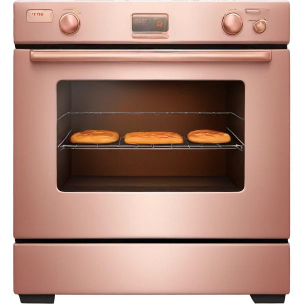 Realistic side view of rose gold oven. emoji