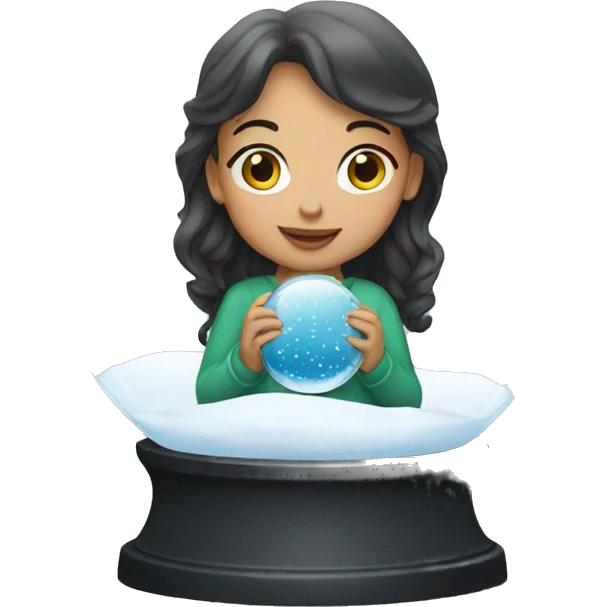 a girl with a snow globe emoji