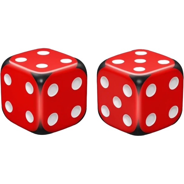 dice nero e rosso emoji