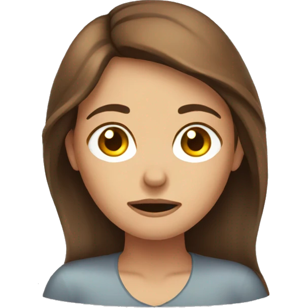 Exhausted brown haired girl emoji