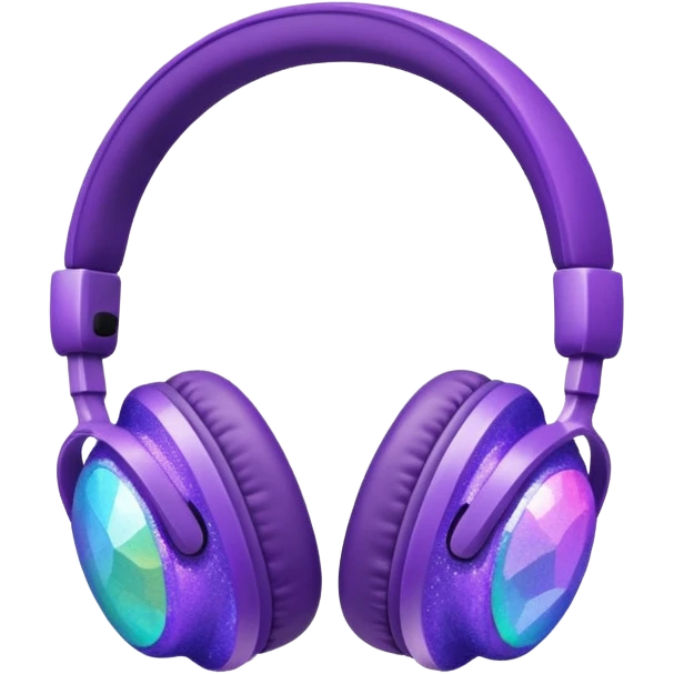 Glitter Purple and Cian headset emoji