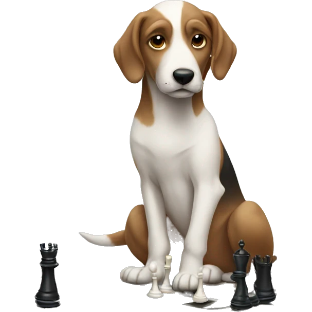 A dog playing chess emoji