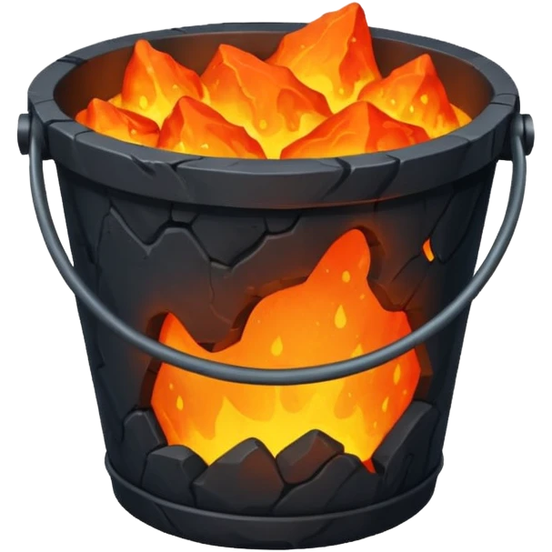 stone bucket filled with glowing lava emoji