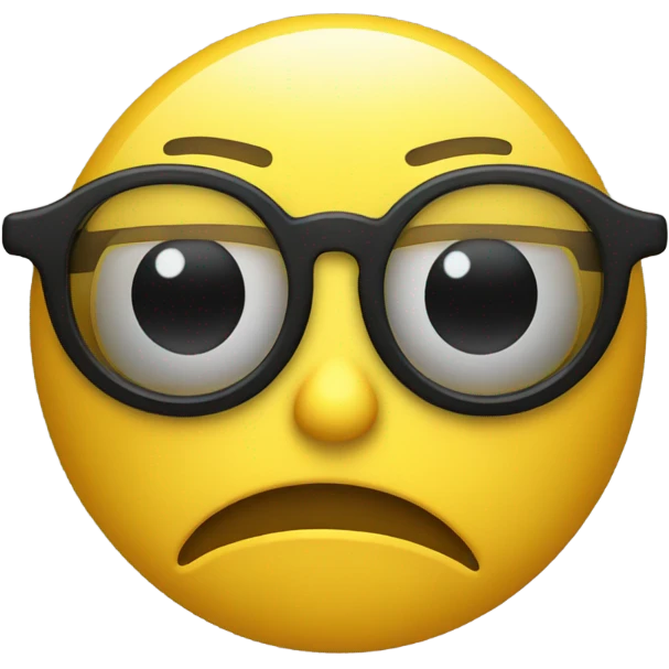 a yellow emoji with big glasses the emoji very negative  emoji