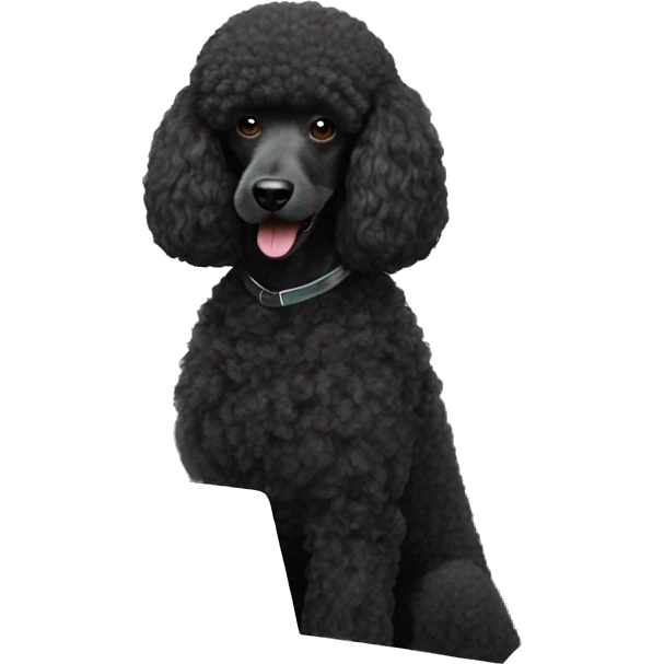 Black poodle goes to work emoji