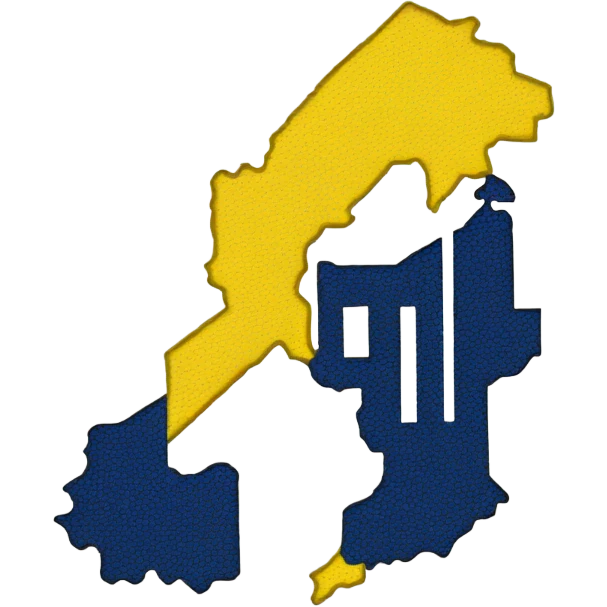 generate a drawing of the outline of the state of michigan and make it maize and blue emoji