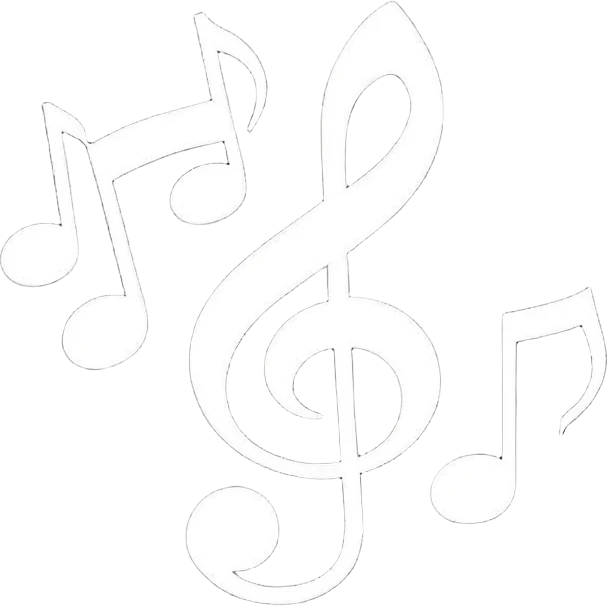 Minimalistic flat vector icon, iOS style, thin black contour on white background. Treble clef and musical notes. Clean, no text, no shadows.
 emoji