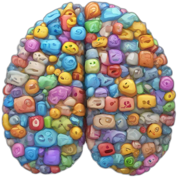 Brain made of software apps emoji