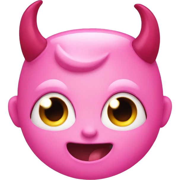 Cute pink devil emoji