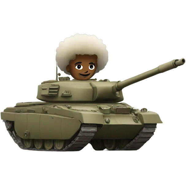 tank with afro h emoji