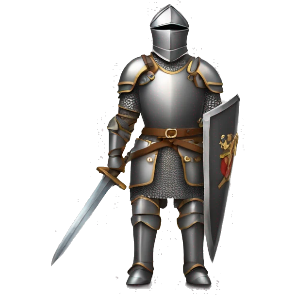 Full armored knight with sword by side emoji