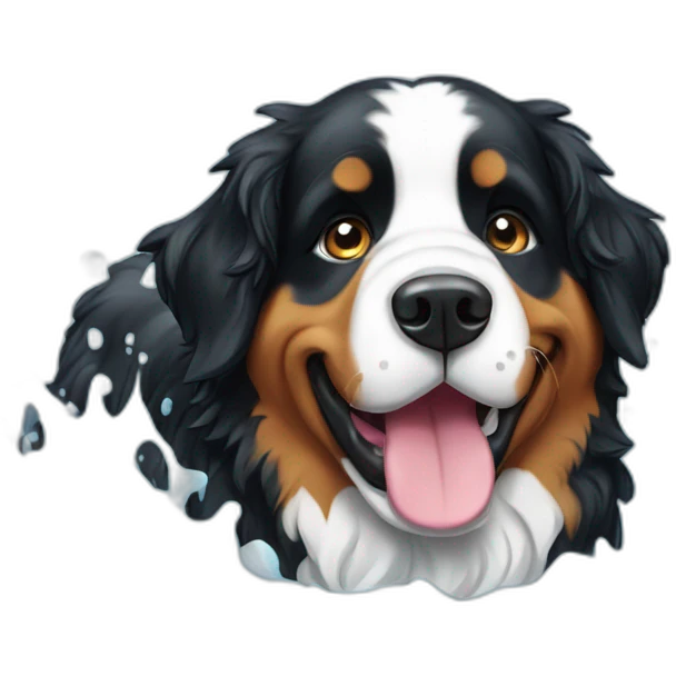 bernese mountaind dog is completly wet emoji