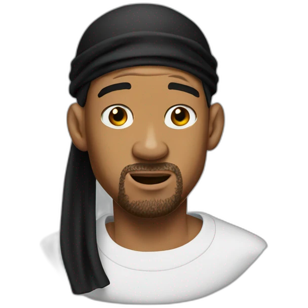 Will smith with black durag shocked emoji