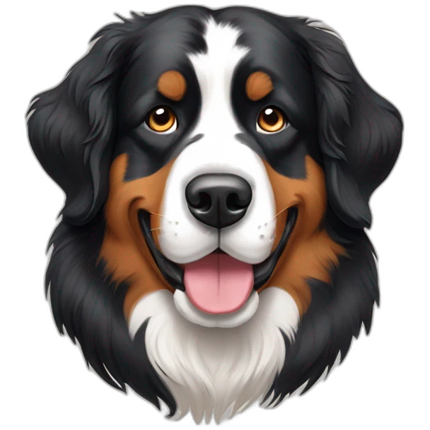 sketch style Bernese mountain dog emoji