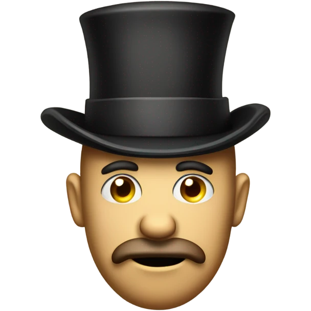 a disgruntled top hat man with a sack of potatoes hanging from his chin emoji
