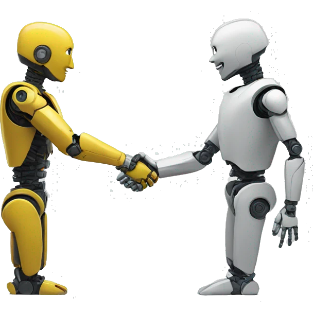 human and robot handshake emoji