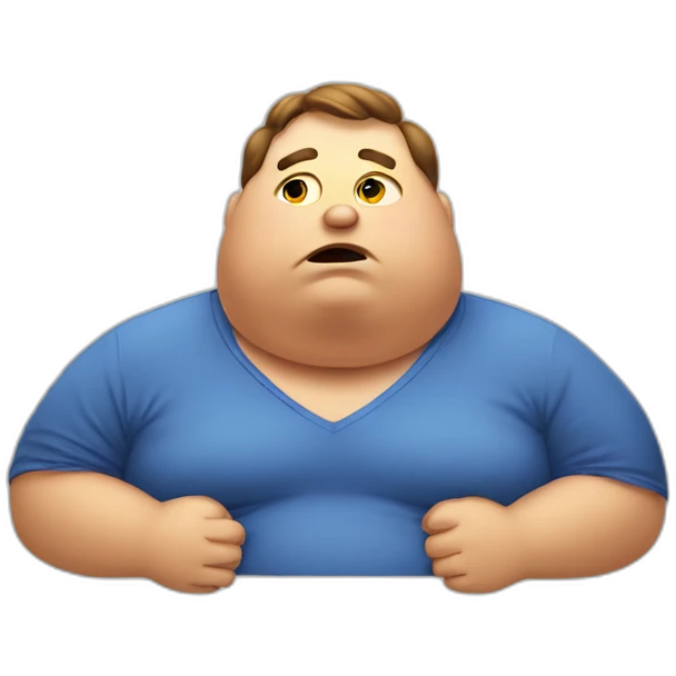 obese american sweating emoji