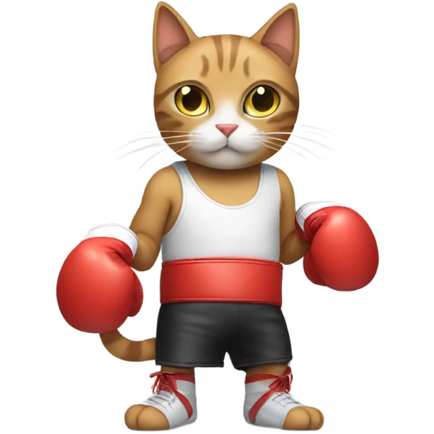 Cat with boxing gloves emoji