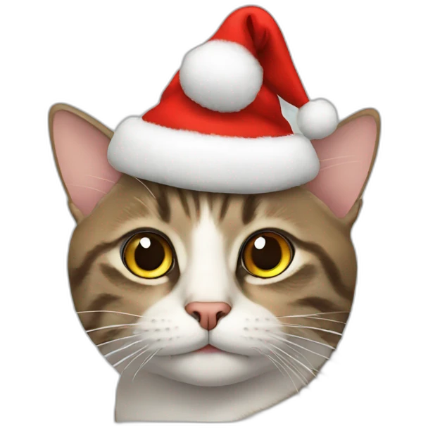Cat with a christmas hat emoji