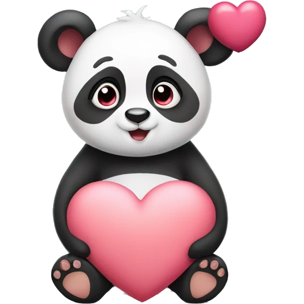 cute panda with big heart and a name TARA under her. emoji