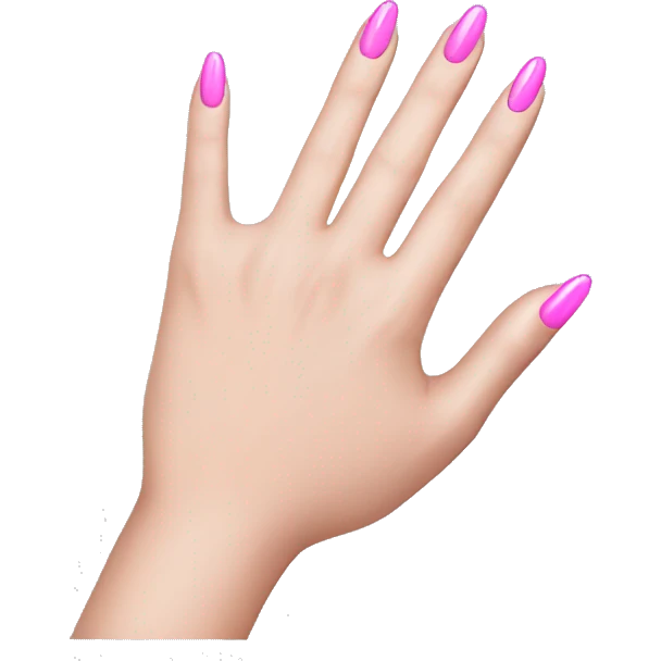 hand with pink nails ios style emoji