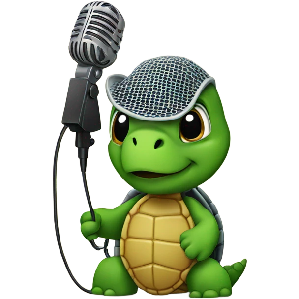 Turtle with microphone  emoji
